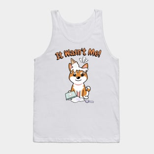 It wasnt me - orange dog Tank Top